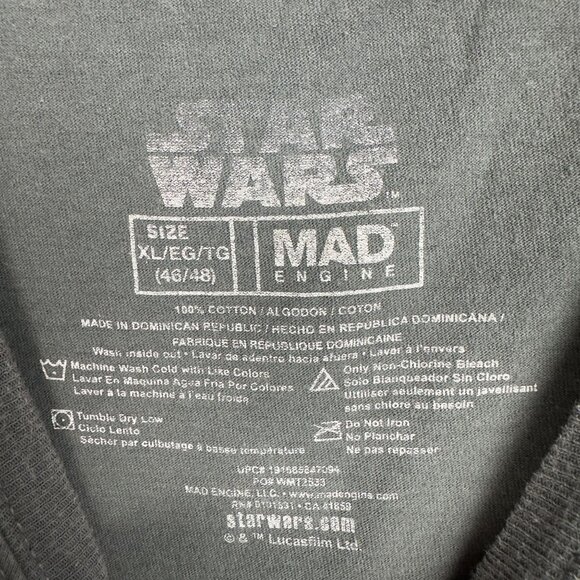 Star Wars Mad Engine Tee Men XLG 46/48 Gray The Child Baby Yoda Cotton - Picture 4 of 6